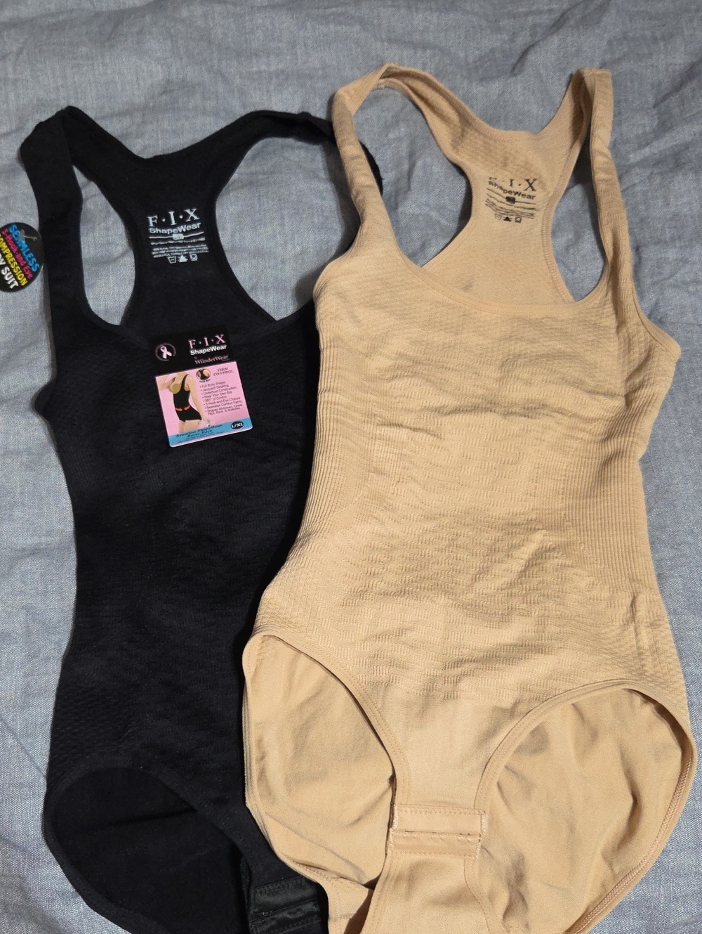 Shapewear Seamless Bodysuit - Black & Nude